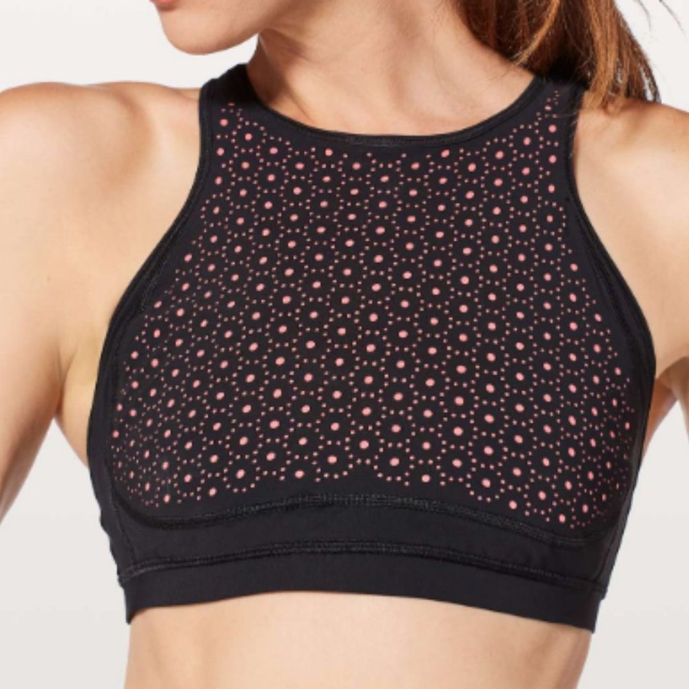 Lululemon Colour Me Quick Bra Black / Flash Light Tone Size 10 EUC